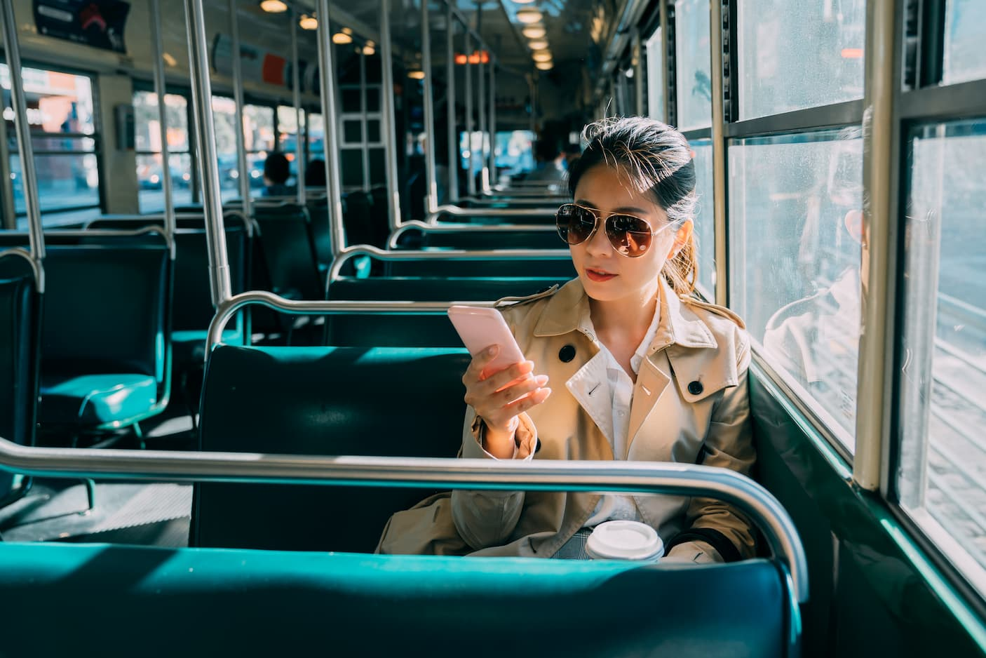 It's easy to make money on your phone by taking surveys on the bus.