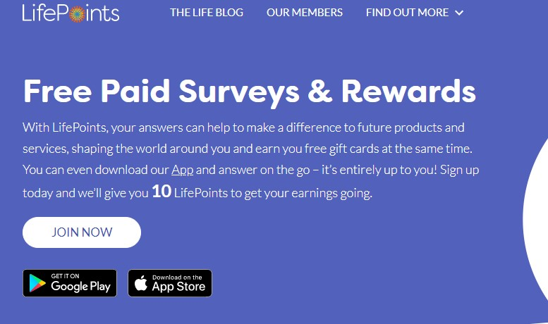 LifePoints pays you points when you take surveys. Use your points for free eGift cards and PayPal cash.